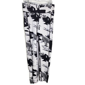 Under Armour Womens Leggings Size Small HeatGear Ankle Printed Crop Black White